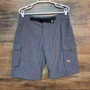 Mountain Hardware Nylon Belted Cargo Shorts M Gray Active Wear Outdoors Hiking